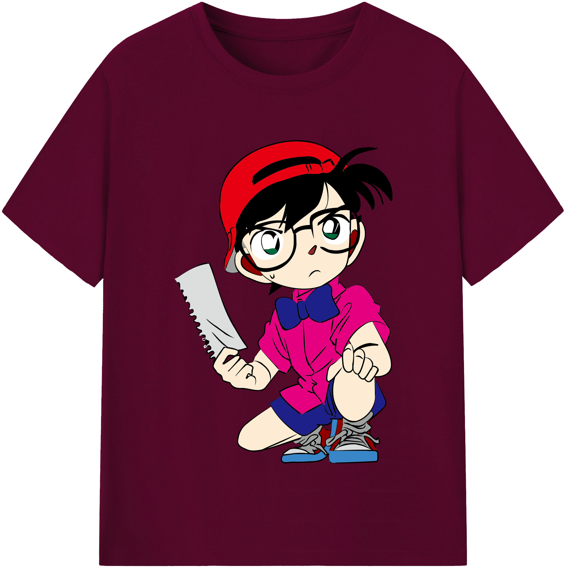 （画像用） 名探偵コナン 江戸川 コナン Detective Conan Conan Edogawa レディースカジュアルプリントTシャツ（綿100％）